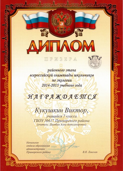 2014-2015 Кукушкин Виктор 7л (РО-экология)